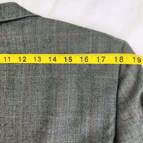 Hickey Freeman Wool Sport Coat Bespoke Boardroom Glen Plaid Gray 41 Academia Men - Picture 10 of 12